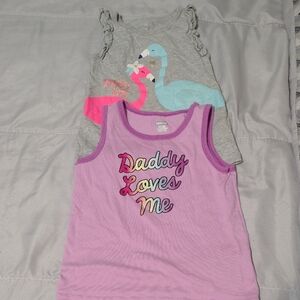 Purple and Gray Kids Tank Tops Set